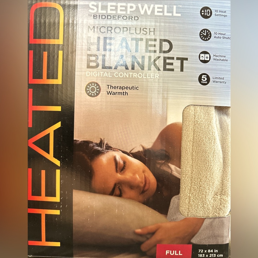 Sleepwell by Biddeford Microplush Heated Blanket